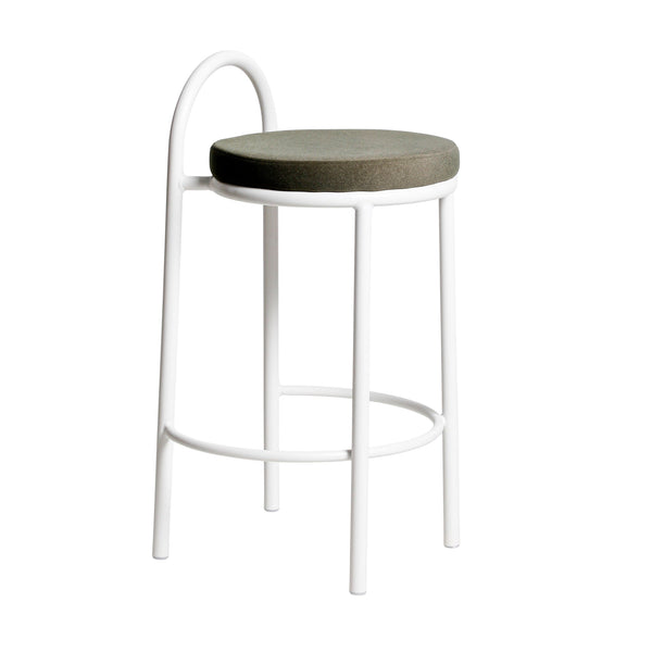 63cm White Frame Bar Stool | Dark Moss Green (Set of 2) | Myka Home - View 4