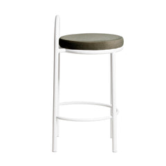 63cm White Frame Bar Stool | Dark Moss Green (Set of 2) | Myka Home