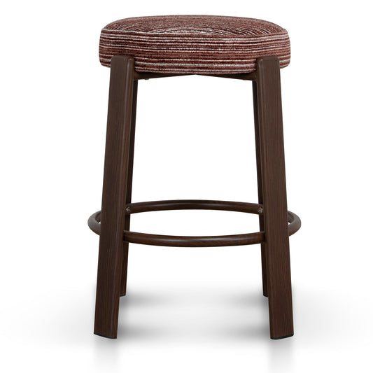 Walnut Barstool | Burgundy Stripe | Myka Home
