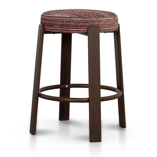Walnut Barstool | Burgundy Stripe | Myka Home
