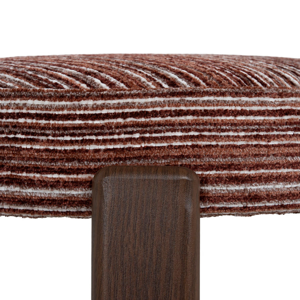 Walnut Barstool | Burgundy Stripe | Myka Home