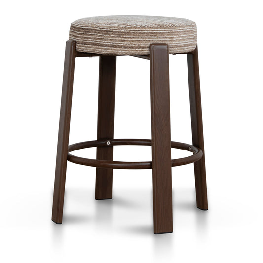 Walnut Barstool | Coconut Stripe | Myka Home