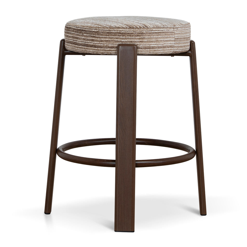 Walnut Barstool | Coconut Stripe | Myka Home