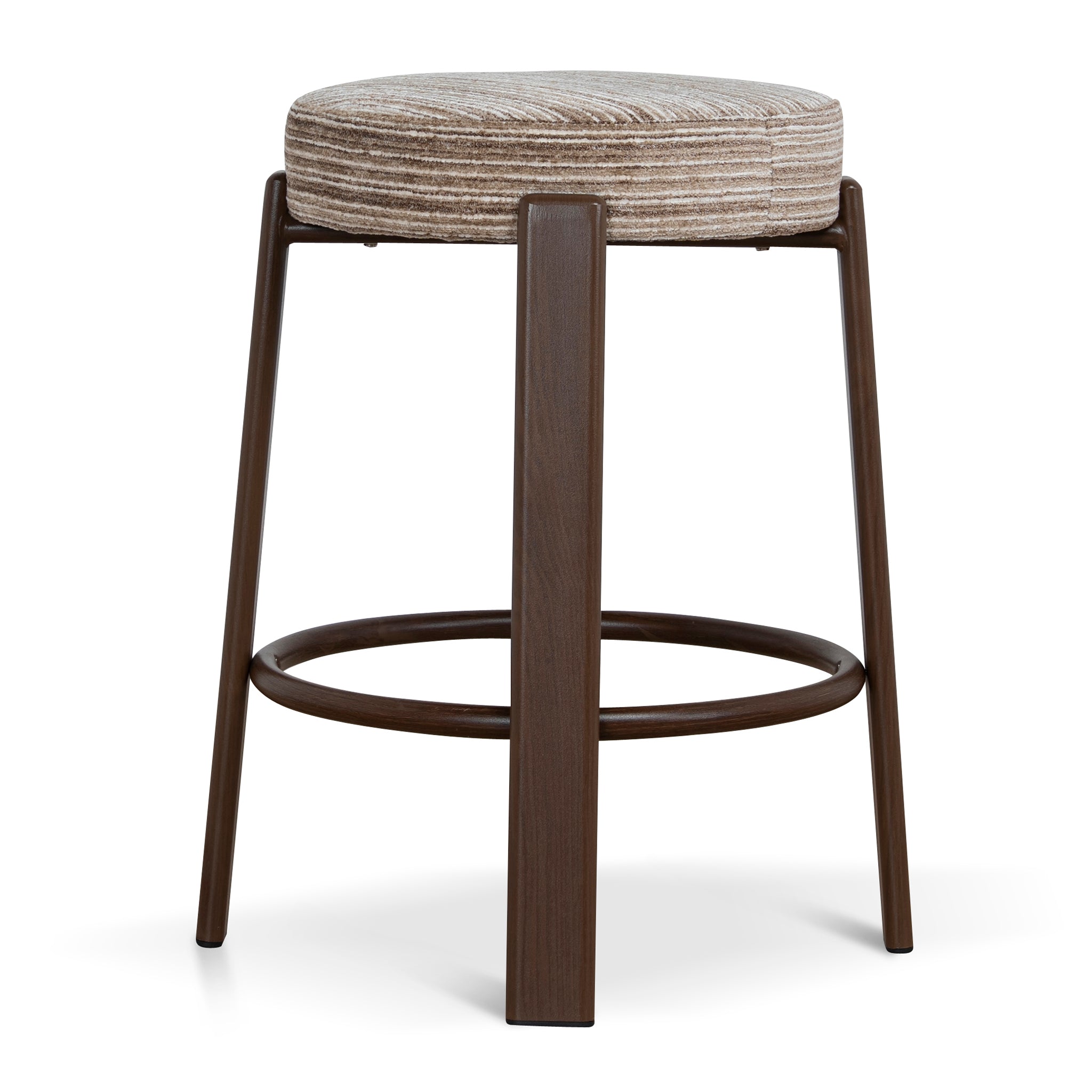 Walnut Barstool | Coconut Stripe | Myka Home