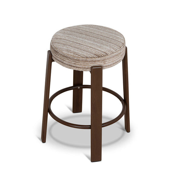 Walnut Barstool | Coconut Stripe | Myka Home