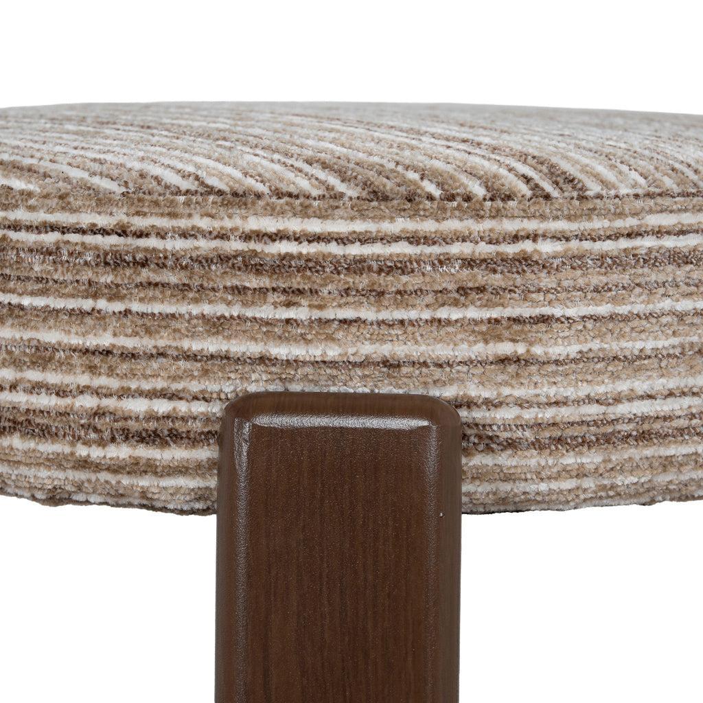 Walnut Barstool | Coconut Stripe | Myka Home