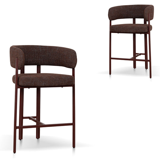 Red Barstool | Moss Brown (Set Of 2) | Myka Home