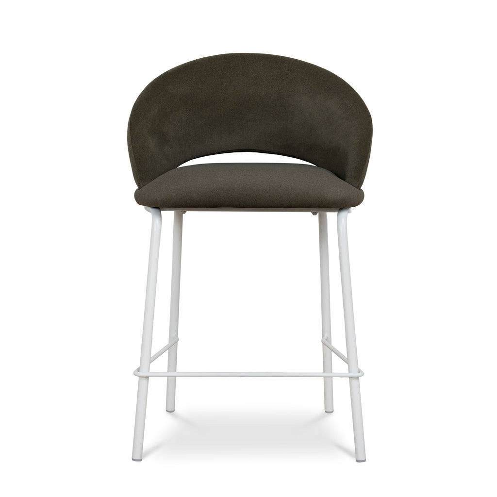 White Bar Stool | Dark Moss Green (Set Of 2) | Myka Home