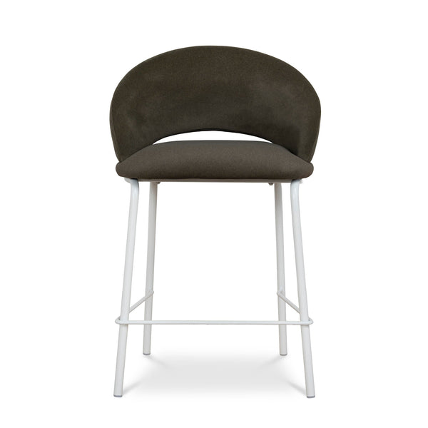 White Bar Stool | Dark Moss Green (Set Of 2) | Myka Home