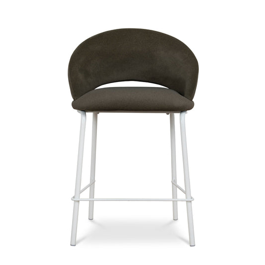 White Bar Stool | Dark Moss Green (Set Of 2) | Myka Home