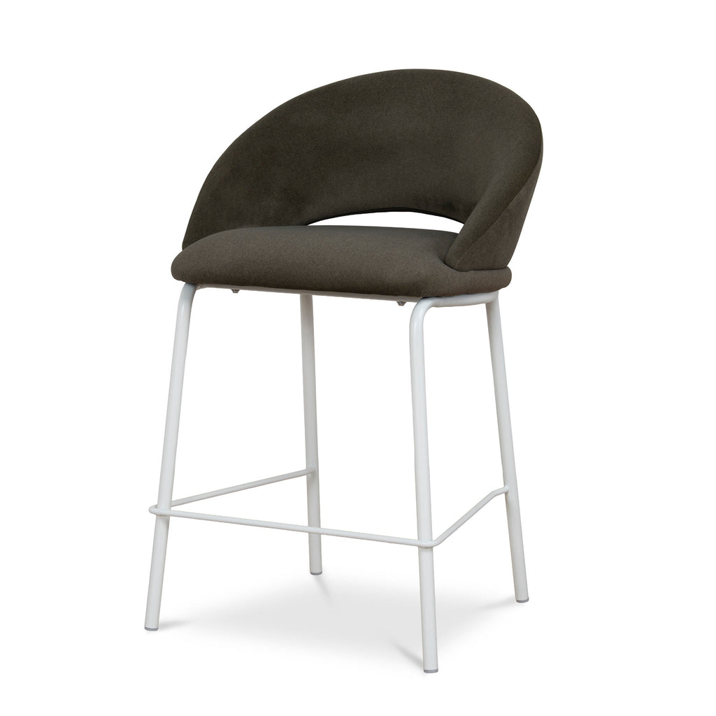 White Bar Stool | Dark Moss Green (Set Of 2) | Myka Home