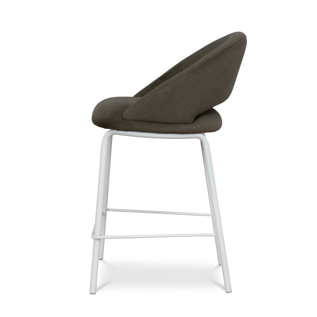White Bar Stool | Dark Moss Green (Set Of 2) | Myka Home