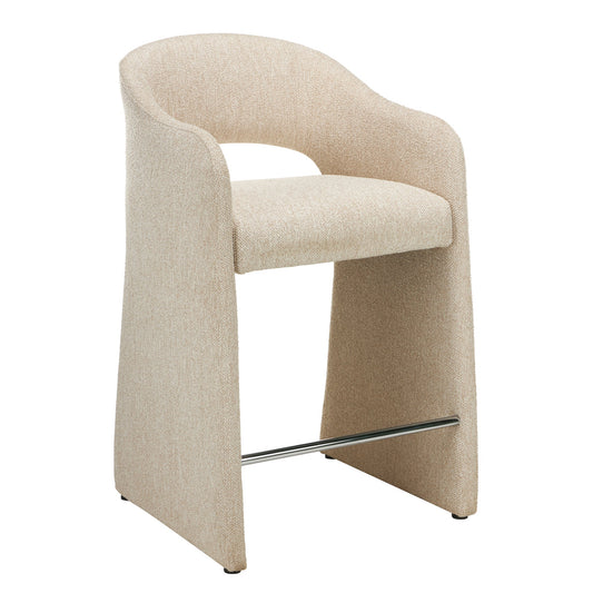 65CM Fabric Bar Stool | Cobble Beige (Set Of 2) | Myka Home