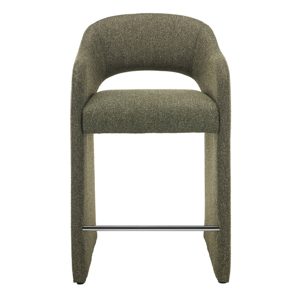 65CM Fabric Bar Stool | Twill Green (Set Of 2) | Myka Home