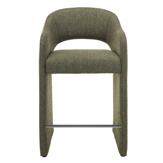 65CM Fabric Bar Stool | Twill Green (Set Of 2) | Myka Home
