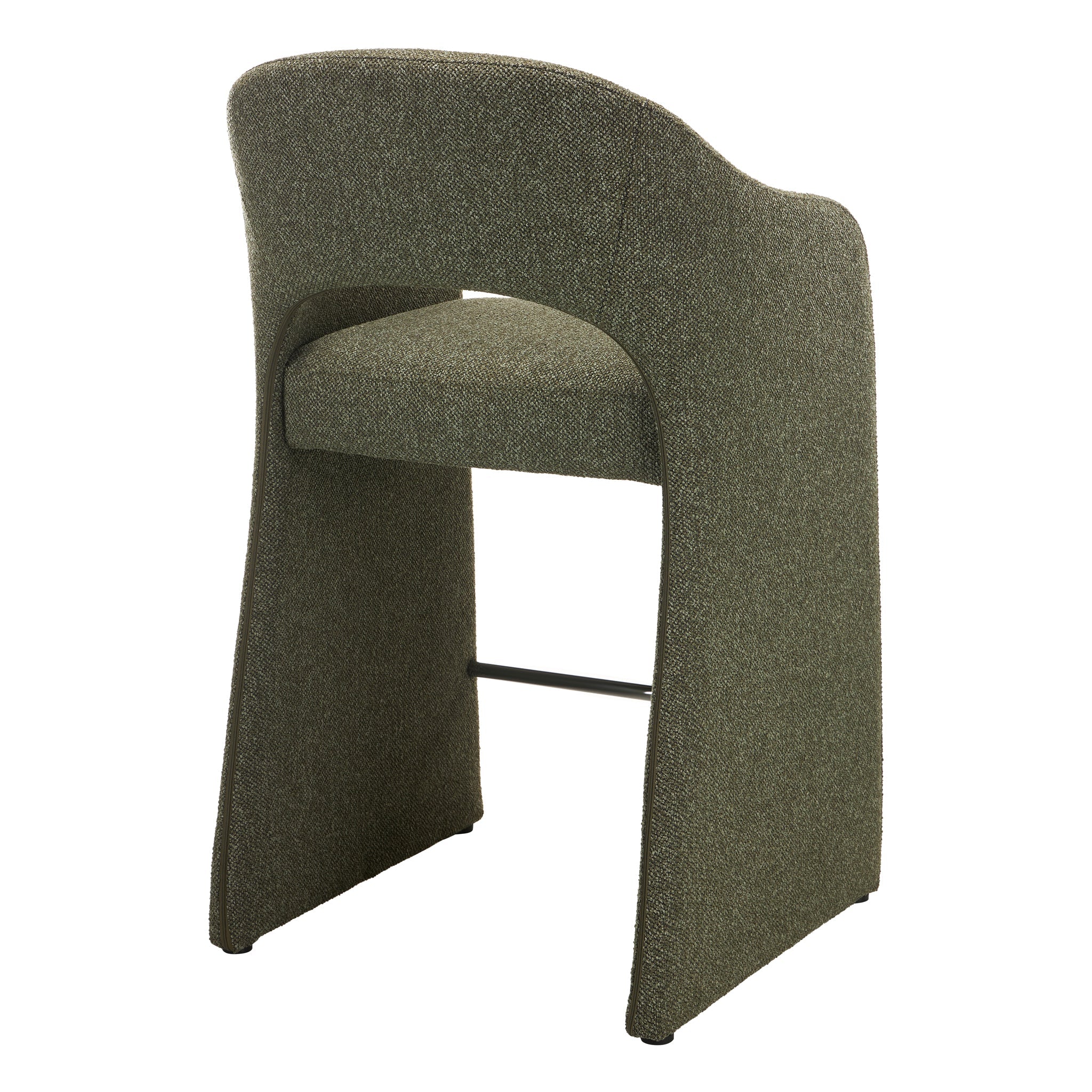 65CM Fabric Bar Stool | Twill Green (Set Of 2) | Myka Home