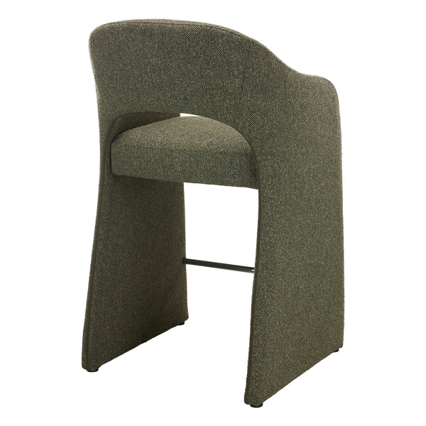65CM Fabric Bar Stool | Twill Green (Set Of 2) | Myka Home