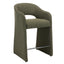 65CM Fabric Bar Stool | Twill Green (Set Of 2) | Myka Home