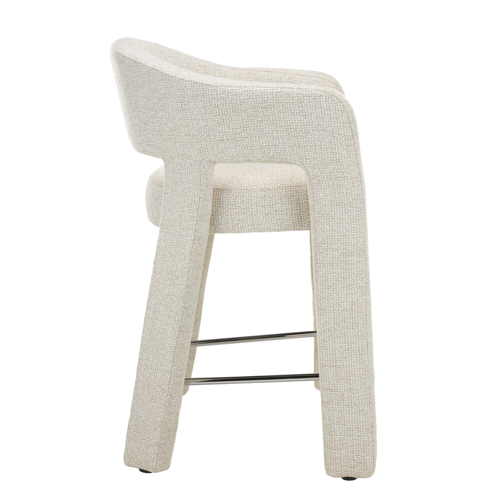 66CM Fabric Bar Stool | Verona Ivory (Set Of 2) | Myka Home