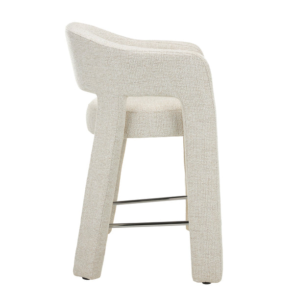 66CM Fabric Bar Stool | Verona Ivory (Set Of 2) | Myka Home