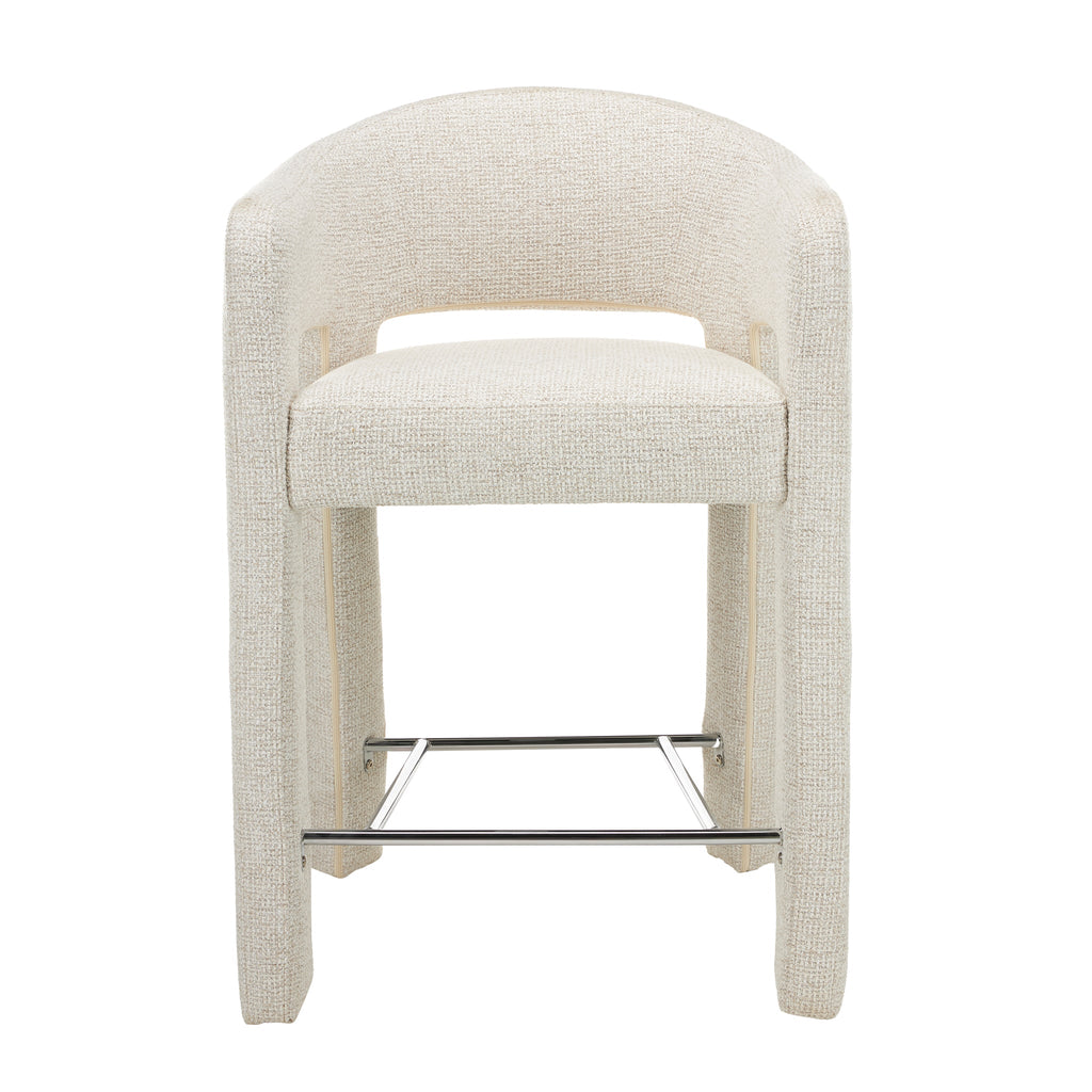 66CM Fabric Bar Stool | Verona Ivory (Set Of 2) | Myka Home