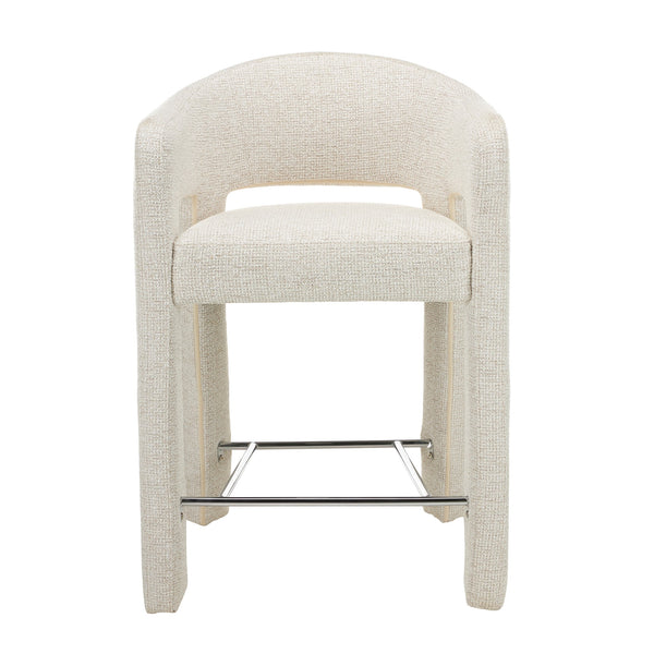 66CM Fabric Bar Stool | Verona Ivory (Set Of 2) | Myka Home