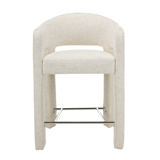 66CM Fabric Bar Stool | Verona Ivory (Set Of 2) | Myka Home