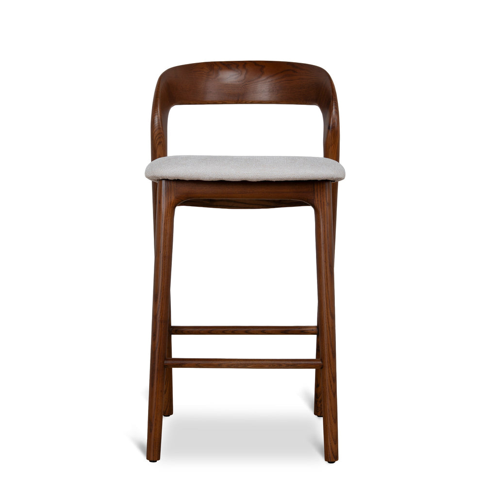 65CM Walnut Bar Stool | Naxos Beige | Myka Home
