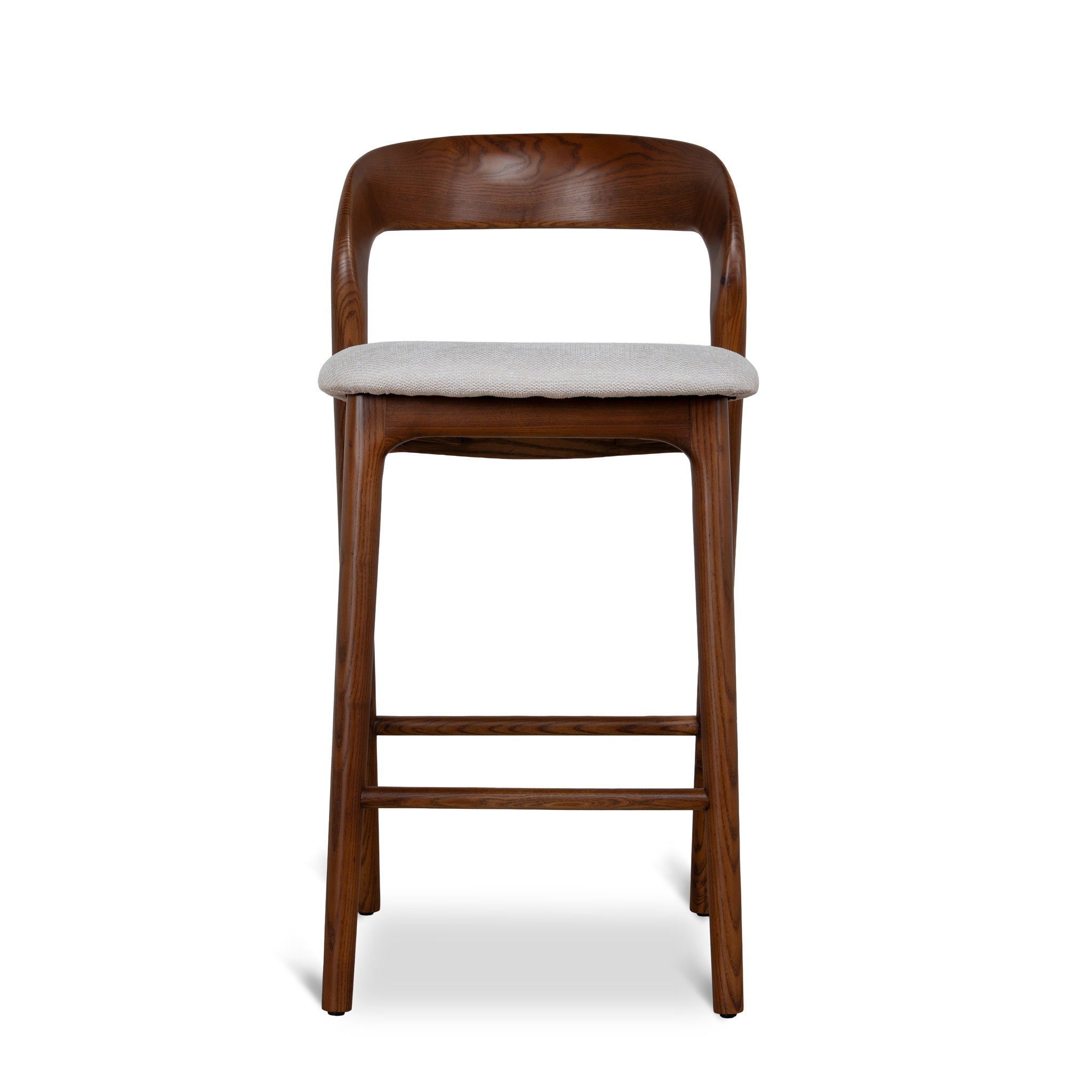 65CM Walnut Bar Stool | Naxos Beige | Myka Home