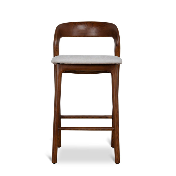 65CM Walnut Bar Stool | Naxos Beige | Myka Home