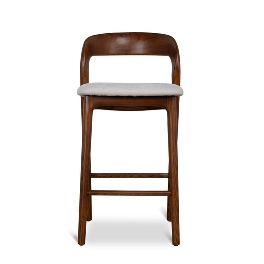 65CM Walnut Bar Stool | Naxos Beige | Myka Home