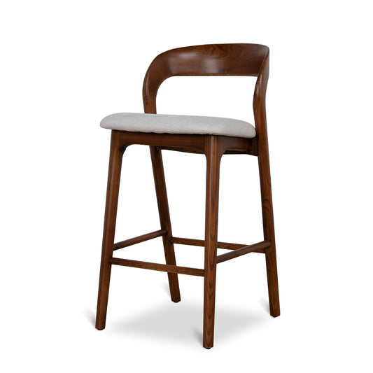 65CM Walnut Bar Stool | Naxos Beige | Myka Home