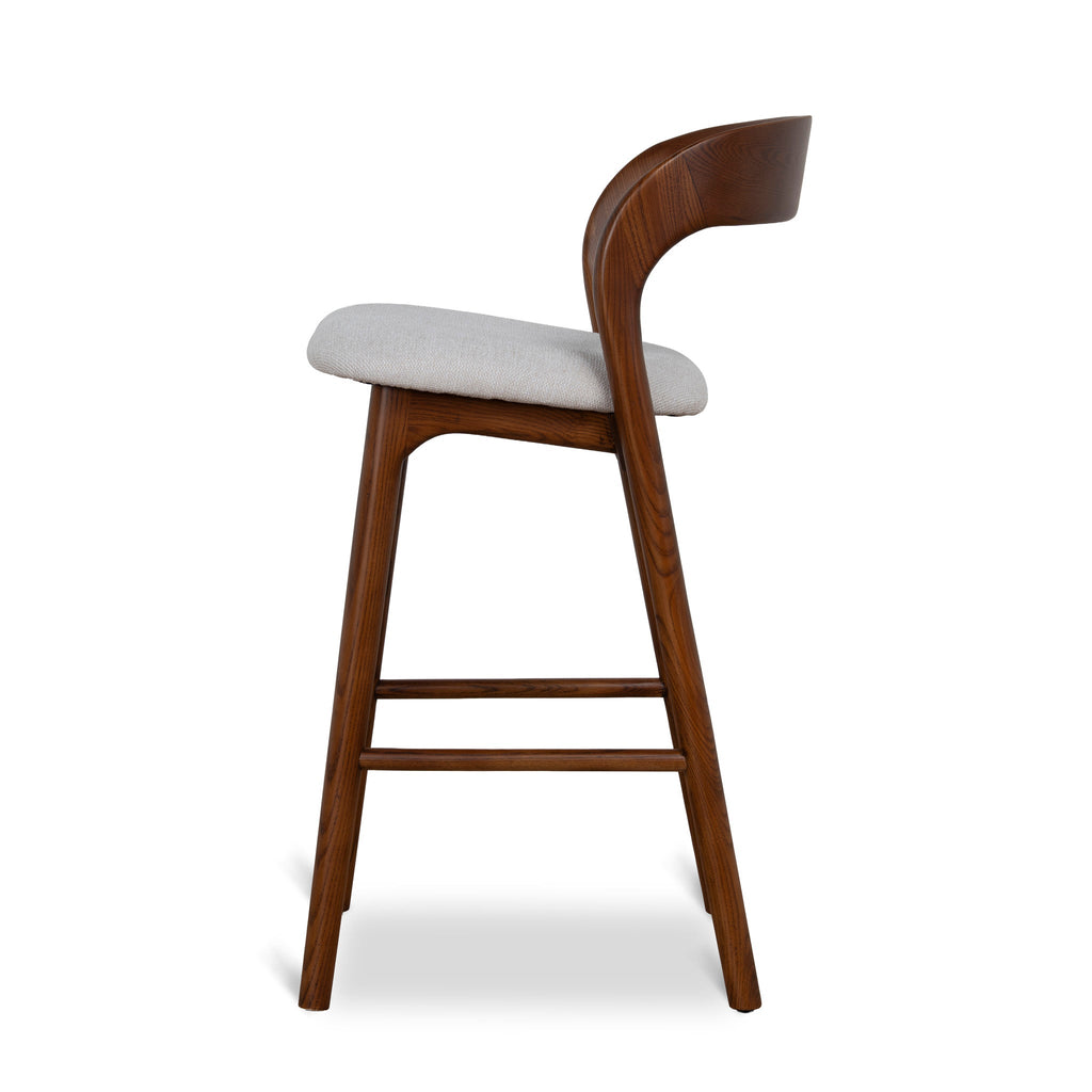 65CM Walnut Bar Stool | Naxos Beige | Myka Home