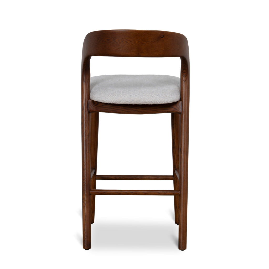 65CM Walnut Bar Stool | Naxos Beige | Myka Home