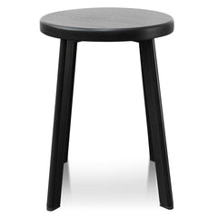CBS2941-NH 46cm Wooden Seat Low Stool - Full Black (Set of 2)