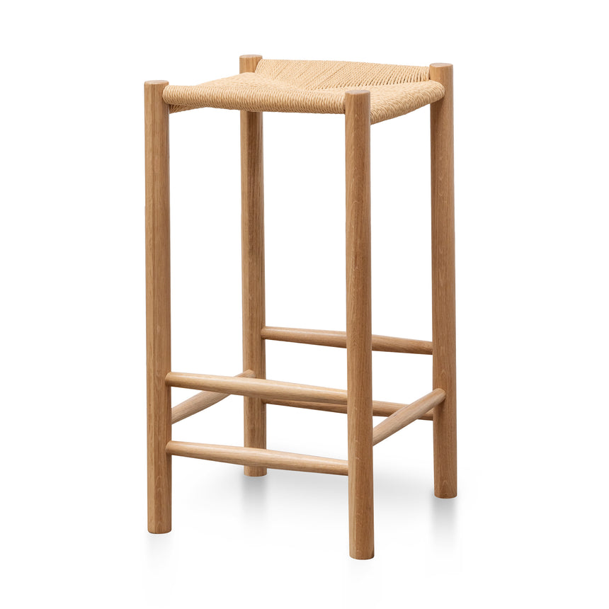 65cm Oak Bar Stool - Natural - View 4