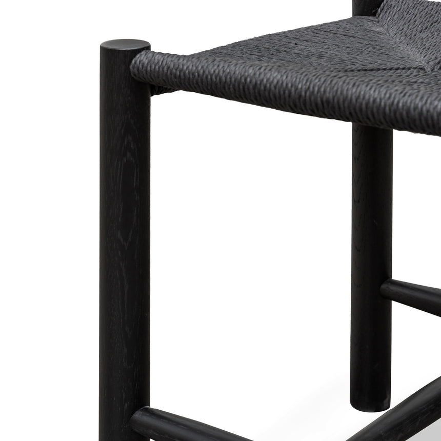 Oak Low Stool - Black - View 6