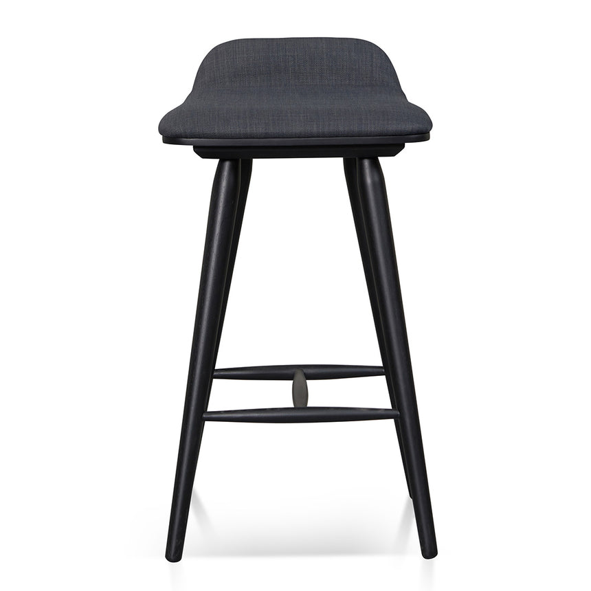 65cm Wooden Bar Stool - Charcoal Black - View 2
