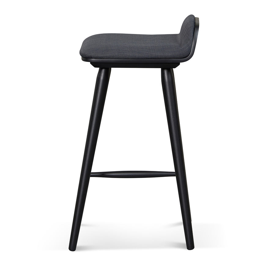 65cm Wooden Bar Stool - Charcoal Black - View 4