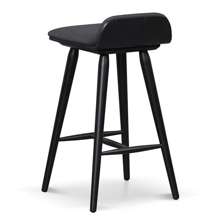 65cm Wooden Bar Stool - Charcoal Black - View 5