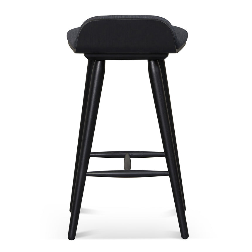 65cm Wooden Bar Stool - Charcoal Black - View 6
