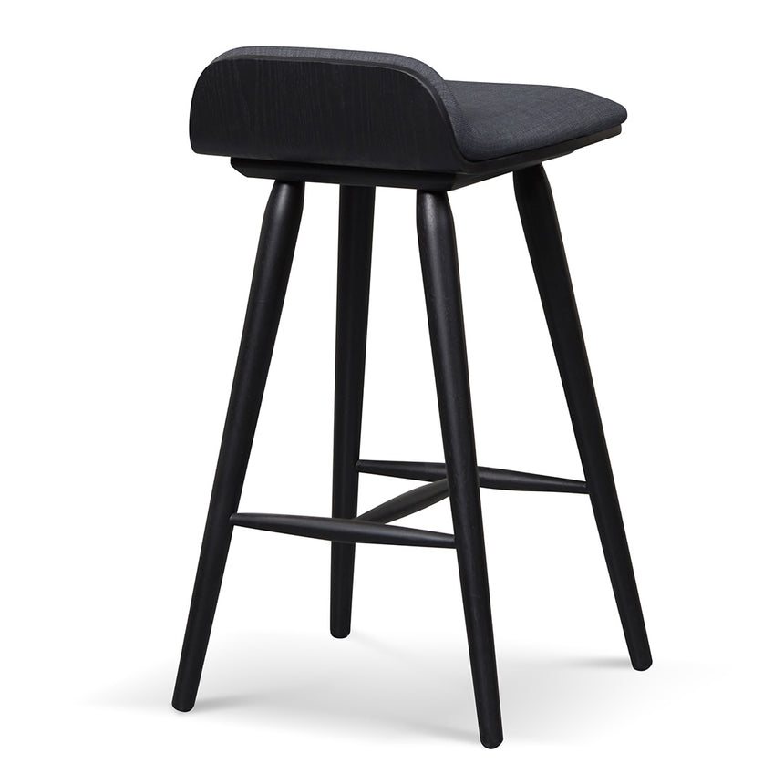 65cm Wooden Bar Stool - Charcoal Black - View 7