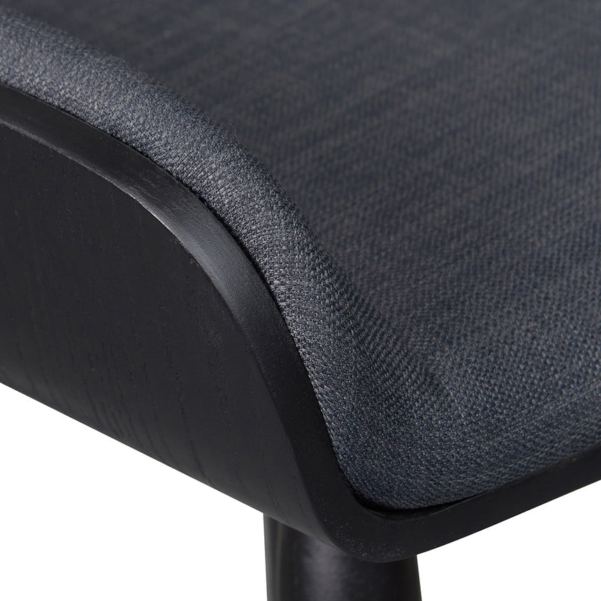 65cm Wooden Bar Stool - Charcoal Black - View 12