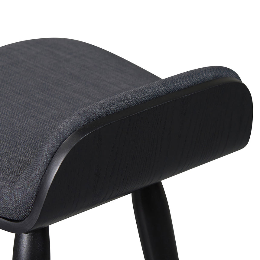65cm Wooden Bar Stool - Charcoal Black - View 9