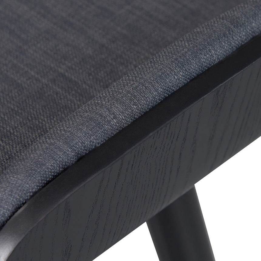 65cm Wooden Bar Stool - Charcoal Black - View 11