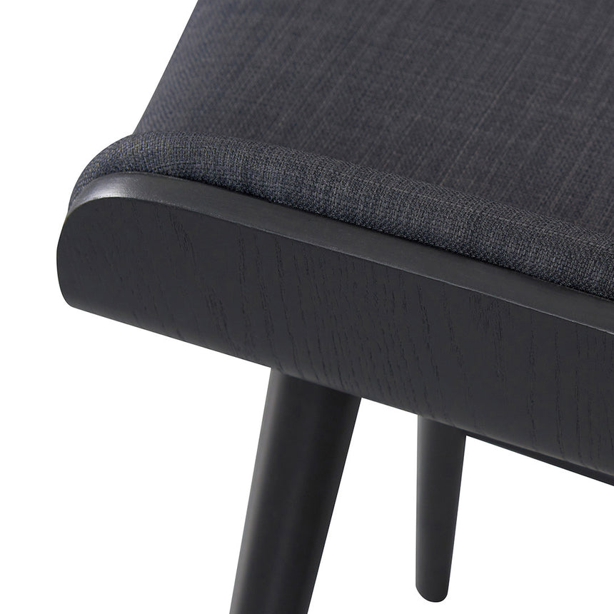 65cm Wooden Bar Stool - Charcoal Black - View 10