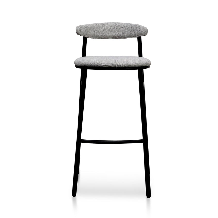 65cm Fabric Bar Stool - Silver Grey and Black Legs (Set of 2) - View 3