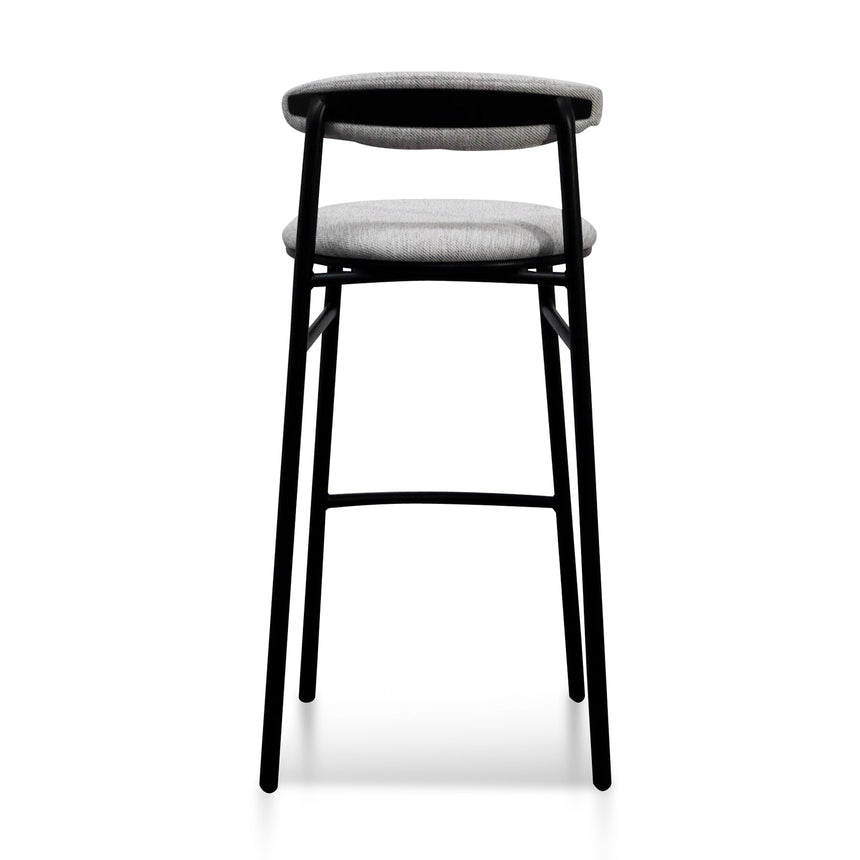 65cm Fabric Bar Stool - Silver Grey and Black Legs (Set of 2) - View 5