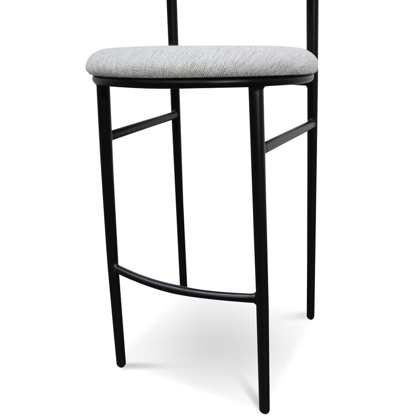 65cm Fabric Bar Stool - Silver Grey and Black Legs (Set of 2) - View 6