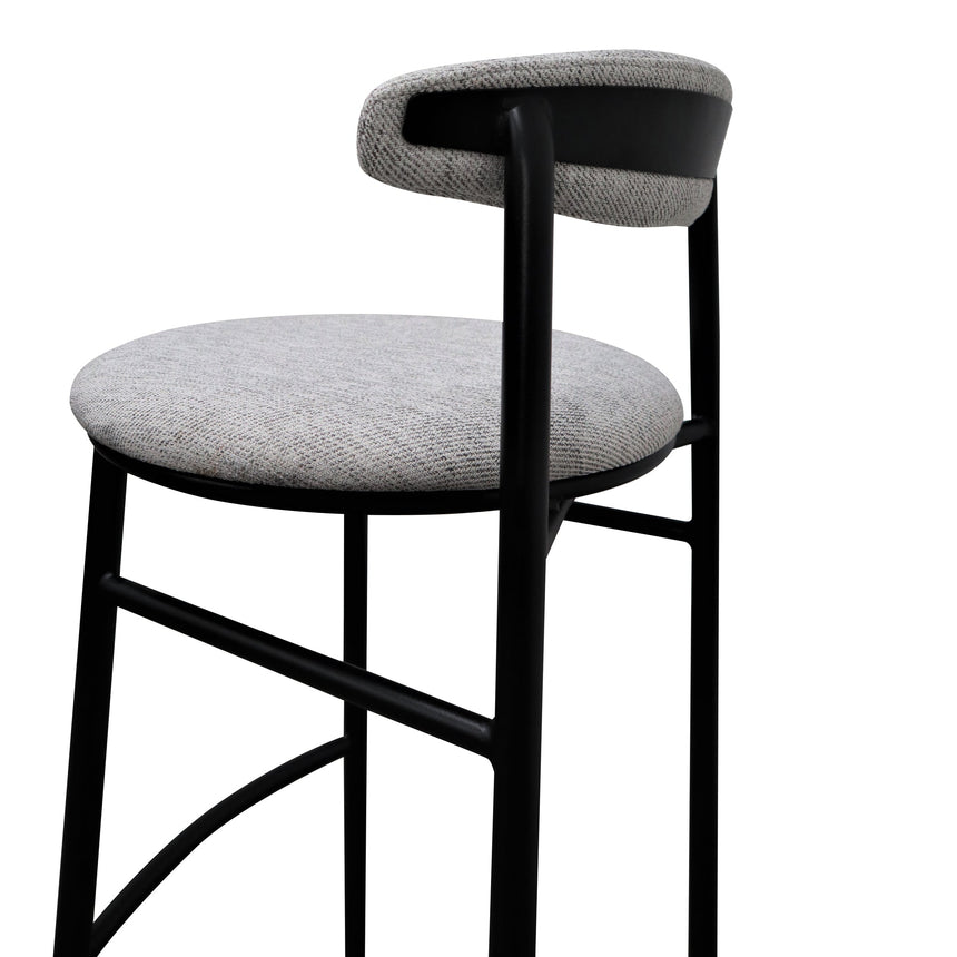 65cm Fabric Bar Stool - Silver Grey and Black Legs (Set of 2) - View 7